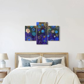 Sötétkék virágok képe (90x60 cm)