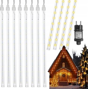 Jégcsap Meteor Fehér Meleg Led Låmpa Hulló Hó 30cm Fehér Meleg