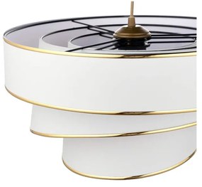 Fehér-aranyszínű függőlámpa textil búrával ø 40 cm Couper – Opviq lights