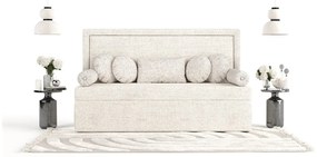 Krémszínű kárpitozott egyszemélyes ágy 80x200 cm Scala – Maison de Rêve