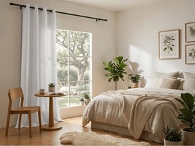 Függöny OXFORD LIGHT 140x250 cm, fehér Felfüggesztés: Hullámos sínszalag
