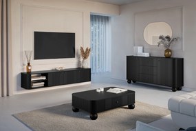Vesper 3D függő tévéállvány 187 cm – fekete / fekete fogantyúk