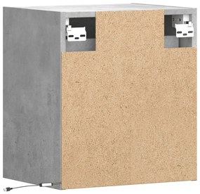 betonszürke falra szerelhető TV-szekrény LED-del 41x31x45 cm