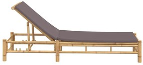 Bambusz napozóágy párnákkal 55x199x30 cm