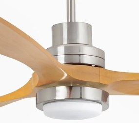 FARO 33560DC - LED Mennyezeti ventilátor LANTAU LED/15W/230V fa/króm á.132 cm + távirányító