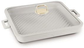 Négyszögletes indukciós grill serpenyő fedővel 34 cm Sahara Collection