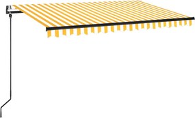 vidaXL sárga és fehér automata napellenző 450 x 350 cm