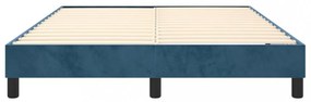 sötétkék bársony rugós ágykeret 140x200 cm