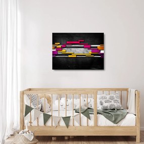 Egy kép a színes absztrakció fekete alapon (üvegen) (70x50 cm)