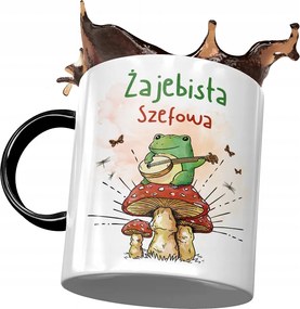 Fekete főnöknő bögre Békás főnöknő nyomott mintával, fényképpel