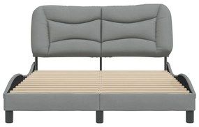 világosszürke szövet ágykeret matrac nélkül Hvar 140 x 190 cm