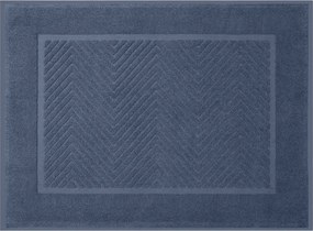 Fürdőszobaszőnyeg 50X70 pamut cikk-cakk mintás, sötétkék