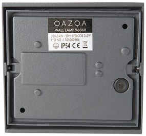 Modern kültéri fali lámpa sötétszürke LED-del 2-lámpás IP54 - Mal