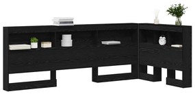 Tároló fejtámla polcokkal fejtámlával Musta tammi 80 cm Faanyag