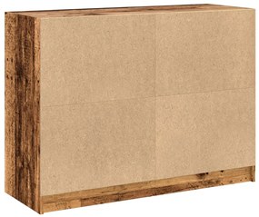 antik fa színű szerelt fa tálalószekrény 102 x 37 x 75,5 cm