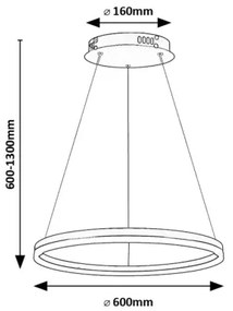 Rabalux 72301 - LED Csillár zsinóron ISAURE LED/35W/230V
