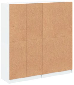 fehér szerelt fa könyvespolc ajtókkal 136 x 37 x 142 cm