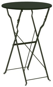 Összecsukható Bisztróasztal Sötétzöld Ø50x71 cm Porbevonatú Acél