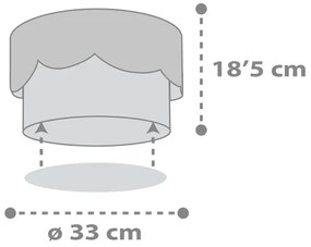 Dalber 61236E - Gyermek mennyezeti lámpa MOON 2xE27/60W/230V szürke