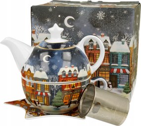 Csésze Csészealjjal És Teafőzővel 350ML Karácsonyi Ajándék