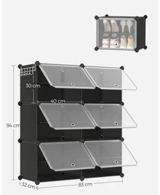 BOXIFY moduláris rekeszes polc, fekete