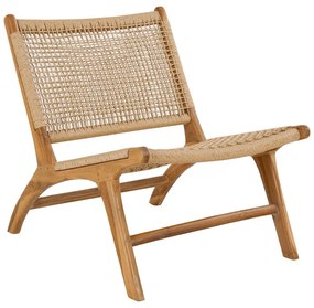 Natúr színű szőtt fotel lábtartóval Derby – House Nordic