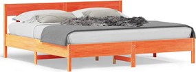 vidaXL viaszbarna tömör fenyőfa ágy matrac nélkül 200 x 200 cm