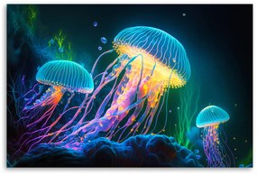 Gario Vászonkép Színes medúzák Méret: 120 x 80 cm
