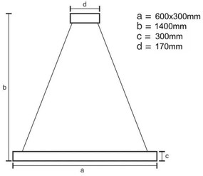 LED állítható fényerőjű lámpa kábelre LED/80W/230V 3000-6500K arany + DO