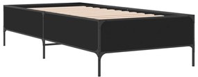 fekete szerelt fa és fém ágykeret 90 x 200 cm