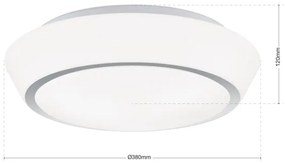 Orion - Fürdőszobai mennyezeti lámpatest TENA 3xE27/60W/230V átm. 38 cm IP44 fehér