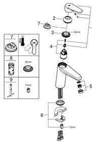 GROHE 23449002 - EURODISC COSMOPOLITAN mosdócsaptelep, méret M, króm