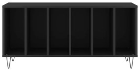 fekete szerelt fa hanglemezszekrény 100 x 38 x 48 cm