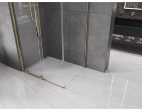 Mexen Velar, tolóajtós zuhanykabin 110 (ajtó) x 80 (fal) cm, 8mm átlátszó üveg, arany fényes, 871-110-080-01-50