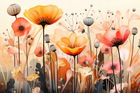 Poszter 60x40cm Táncos pipacsok