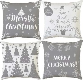 Karácsonyi párnahuzat 45x45 cm karácsonyi díszek 4 db-os szett