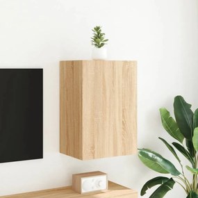 sonoma tölgy színű szerelt fa fali TV-szekrény 40,5x30x60 cm