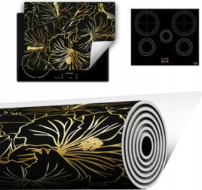 Vinyl Szőnyeg A Konyhába Több Hely 70x52 fekete virágok