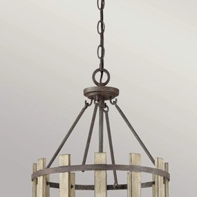 Quoizel loft függeszték wood hollow fekete falusias elsqz-wood-hollow-4p
