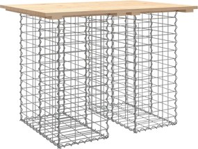 vidaXL tömör fenyőfa kerti asztal gabion mintával 100 x 70 x 72 cm