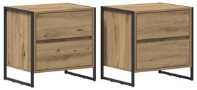 vidaXL Éjjeli asztal 2 pcs Művészi tölgy 50 x 39.5 x 50 cm Faanyag