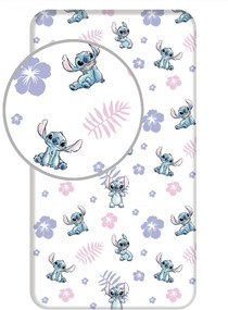 Disney Lilo és Stitch, A csillagkutya White gumis lepedő 90x200 cm