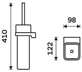 NIMCO MAC 29094K-90 - Falra szerelhető WC kefe MAYA fehér/matt fekete