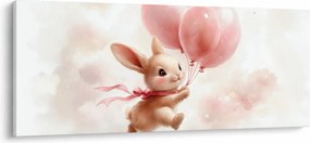 Kép - Nyuszi léggömbökkel (120x50 cm)