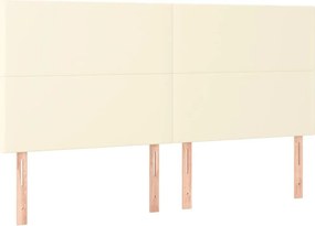 krémszínű műbőr LED-es fejtámla 160x5x118/128 cm