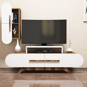 TV szekrény Rose S - Walnut, White
