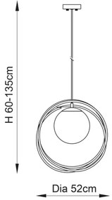 Endon 92488 - EMILIO kábeles csillár 1xE27/10W/230V arany