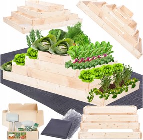 Lépcsőzetes virágtartó állítható fa zöldséges magasított 36x120x60