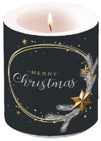 Karácsonyi átvilágítós viasz gyertya fekete arany Wish Ring Black közepes