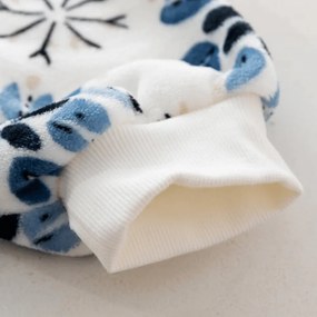 báránybunda hatású kapucnis, ujjas pléd ICY FLAKES, fehér